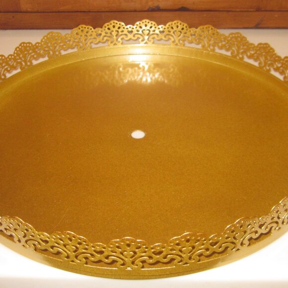 Gold Tone 2 Tier Serving Tower - Picture 2 of 4